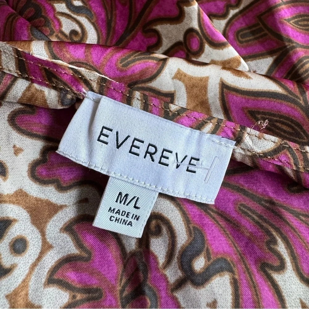 EVEREVE Tropical Floral Satin-Like Light Weight Robe - Size M/L